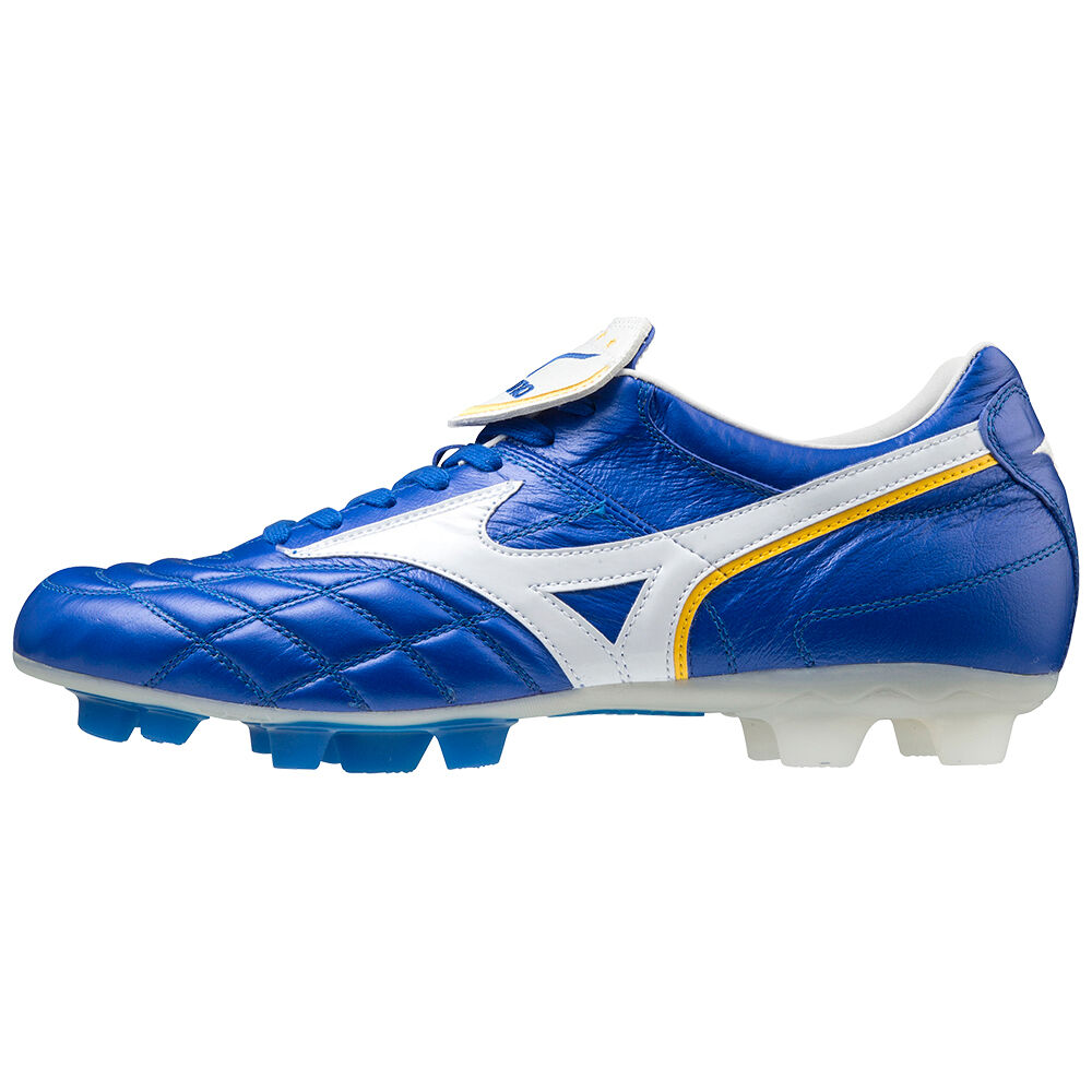 Scarpe Calcio Mizuno Wave Cup Legend Uomo - Bianche/Blu/Gialle - 14890-WMYK